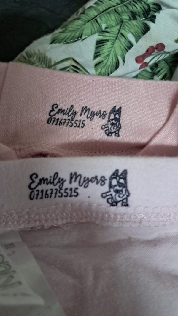 example clothing stamp